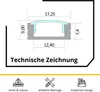 5x A17 LED Profil 2m - Silber inkl. Abdeckung schwarz, Produktbild-Vorschau 5
