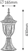 A sketch of a classic outdoor lantern with dimensions indicated. Náhled obrázku produktu