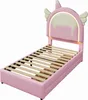 Merax Polsterbett 90x200 cm, Einhorn-Design Kinderbett mit Produktbild-Vorschau 10