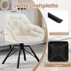 A cream-colored swivel chair with black metal legs, shown in a room setting with a cabinet in the background. The image highlights the 360-degree swivel feature and the chair's construction. Náhľad obrázku produktu