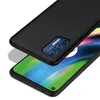 A black phone case is shown on top of a smartphone. Produktbild-Vorschau