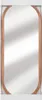 A mirror with a wooden frame is presented in its packaging. Anteprima dell’immagine prodotto