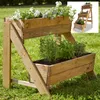 ONBEST Pflanztreppe Holz | 2-stöckig | mit Innenvlies | 2 x Produktbild-Vorschau 1