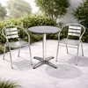3-tlg Bistrogarnitur Balkonset Rund Ø 60cm Aluminium Stehtisch H70/110cm Voir les images du produit