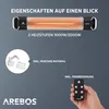 Promiennik podczerwieni AREBOS 2000 W, z pilotem, 2 poziomy Podgląd zdjęcia produktu 9