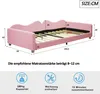 OKWISH Lit simple 90x200 cm Rembourré en velours - Rose Voir les images du produit 4