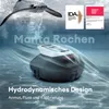 A robotic pool cleaner is shown underwater with a manta ray above it, suggesting hydrodynamic design. Náhľad obrázku produktu