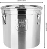 A stainless steel kitchen container with dimensions indicated. Náhled obrázku produktu