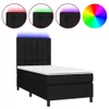 vidaXL Boxspringbett mit Matratze & LED Schwarz 90x200 cm Produktbild-Vorschau 1