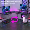 Gaming Schreibtisch PC Tisch Computer-Bürotisch in Schwarz Produktbild-Vorschau 4