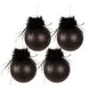 Clayre & Eef Weihnachtskugel 4er Set Ø 10 cm Schwarz Glas Produktbild-Vorschau 1