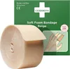 A roll of beige soft foam bandage is shown next to its green packaging. Anteprima dell’immagine prodotto