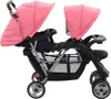 Tandem-Kinderwagen Stahl Rosa und Schwarz Produktbild-Vorschau 3