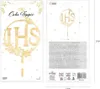 Topper Dekoration für Kommunionkuchen IHS Gold 13cm Produktbild-Vorschau 3