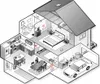 An isometric cutaway view of a house showing various smart home devices and appliances. Náhľad obrázku produktu