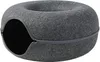 A dark gray, donut-shaped cat bed with an opening. Produktbild-Vorschau