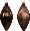 Christbaumschmuck Glas Olive 13cm 3 Stück geriffelt - Produktbild-Vorschau 1