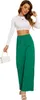 FUNYYZO Damen Hose High Waist Weites Bein Grün XL Produktbild-Vorschau 2