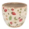 Clayre & Eef Blumentopf Ø 13x11 cm Beige Rot Keramik Produktbild-Vorschau 1