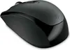 A black Microsoft wireless mouse is shown from a side angle on a white background. Produktbild-Vorschau