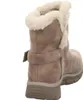 A single brown winter boot with beige fur lining is shown from the back against a white background. Voir les images du produit
