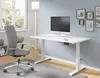 A modern office setup with a height-adjustable desk and an ergonomic chair. Podgląd zdjęcia produktu