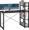 VASAGLE Schreibtisch Computertisch mit Regalböden 120cm Produktbild-Vorschau 1