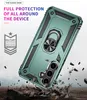 A protective phone case is shown in a dynamic, action-oriented scene, appearing to be dropped and impacting debris. Produktbild-Vorschau