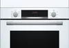 A close-up front view of a white Bosch oven. Produktbild-Vorschau