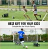 A split image showing people playing soccer and a product used for soccer training. Náhľad obrázku produktu