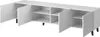 A white TV lowboard with multiple doors and shelves, shown from a slightly elevated diagonal angle. Náhľad obrázku produktu