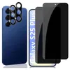 A blue smartphone with a camera lens protector and two screen protectors are displayed against a white background. Produktbild-Vorschau