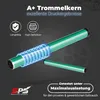 A marketing image showcasing a printer drum with glowing blue coils around it, indicating advanced technology. There are also icons and text highlighting product features. Produktbild-Vorschau