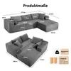 A diagram showing the dimensions of a sectional sofa, with two views provided. Produktbild-Vorschau