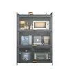 A gray kitchen cabinet with glass doors, displaying various kitchen appliances and containers. Anteprima dell’immagine prodotto
