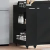 vidaXL Armadio con rotelle Nero 60x22x79 cm Materiale a Anteprima dell’immagine prodotto 2
