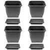 4x Pflanztopf 33 x 33 cm Kunststoff incl. Untersetzer Eckig Produktbild-Vorschau 1