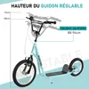 HOMCOM Trottinette patinette Grandes Roues pneumatiques Ø Voir les images du produit 4