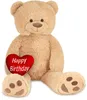 BRUBAKER XXL Teddybär 100 cm mit "Happy Birthday" Herz - Produktbild-Vorschau 2