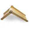 A wooden climbing triangle with a slide and ladder, shown from a side angle against a white background. Podgląd zdjęcia produktu