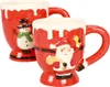 Tasse Keramik 10,5cm Weihnachtsmann & Schneemann Rot 1 Produktbild-Vorschau 6