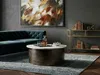 FineBuy Couchtisch Gold 63cm mit weißer Marmor Tischplatte Produktbild-Vorschau 2