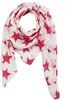 Baumwolltuch - Sterne 8 cm weiß - pink - magenta - Produktbild-Vorschau 1