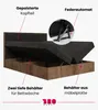 A bed with its storage compartments open, highlighting its features. Produktbild-Vorschau