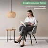 2x Welurowe krzesło obrotowe z przeszyciami Szare TURNO Podgląd zdjęcia produktu 9