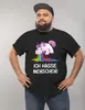 Herren T-Shirt Spruch Ich hasse Menschen kotzendes Einhorn Produktbild-Vorschau 3