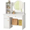 Ensemble de toilette blanc : table de toilette avec miroir Voir les images du produit 1
