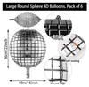 6 Stück Discokugel Luftballons, Silber Metallic Spiegel Produktbild-Vorschau 2