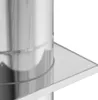 A close-up view of a stainless steel chimney extension with a square base. Podgląd zdjęcia produktu