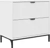 vidaXL Nočný stolík so zásuvkami Biely 63,5 x 36 x 61 cm Náhľad obrázku produktu 1